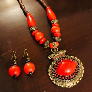 Red Stone Jewelry Set